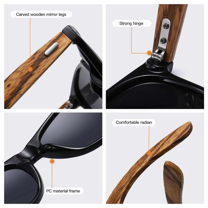 Polarized Sun Glasses UV400 With Wooden Box