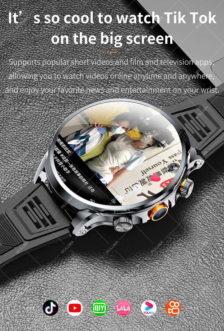 1.95-inch 3D 4G Network Smart Watch SIM Card Google Play Download APP Camera GPS WIFI NFC Call Android Men Women Smartwatch