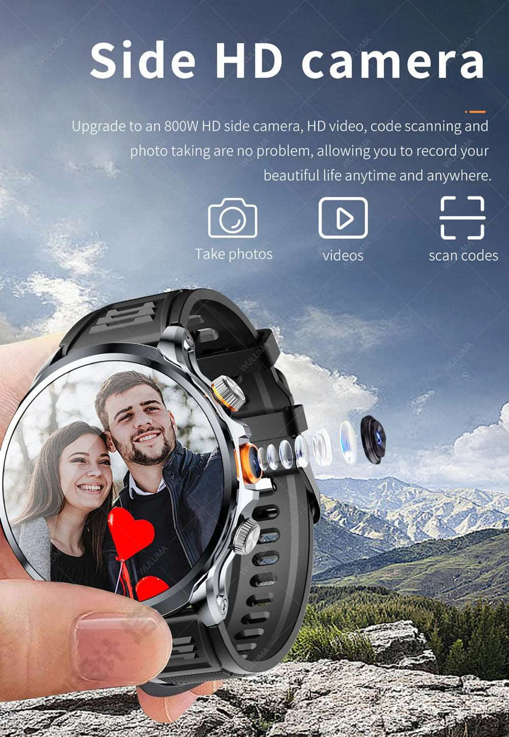 1.95-inch 3D 4G Network Smart Watch SIM Card Google Play Download APP Camera GPS WIFI NFC Call Android Men Women Smartwatch