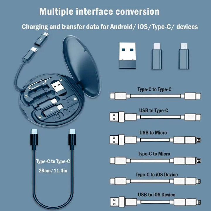 Multi USB Type C to C 60W Charging Adapter Cable Kit USB C to Lighting ,Conversion Set USB A & Type C to Micro/Type C/Lightning