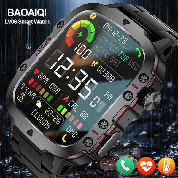 Fashion Smart Watch 1.96" Screen 420 MAh Bluetooth Call Voice Assistant Watch Sports Fitness 3TAM Waterproof Smartwatch For Men