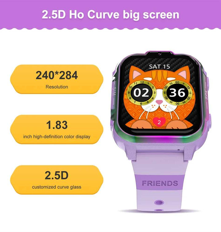 2024 4G Kids Smart Watch GPS History Location HD Video Call Camera SOS Waterproof  Smart Watch