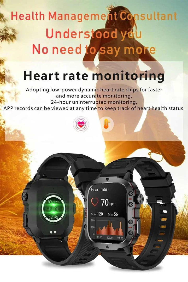 Fashion Smart Watch 1.96" Screen 420 MAh Bluetooth Call Voice Assistant Watch Sports Fitness 3TAM Waterproof Smartwatch For Men