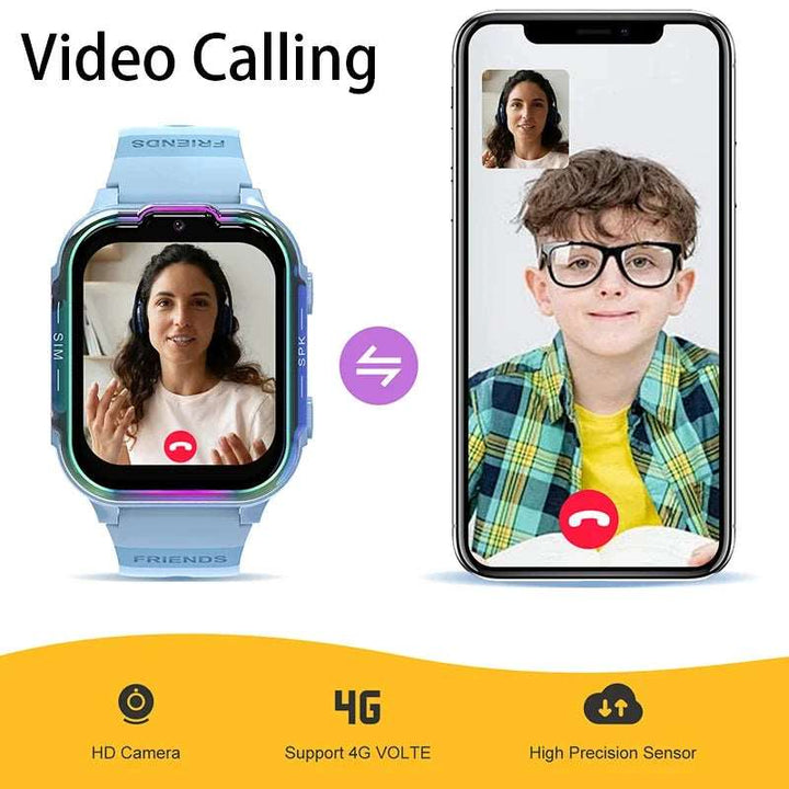 2024 4G Kids Smart Watch GPS History Location HD Video Call Camera SOS Waterproof  Smart Watch