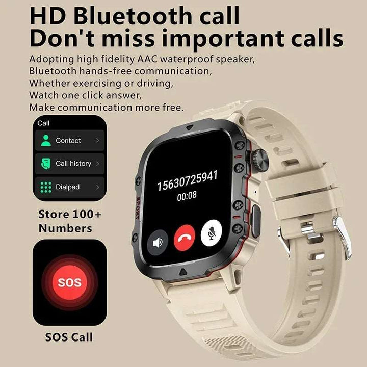 Fashion Smart Watch 1.96" Screen 420 MAh Bluetooth Call Voice Assistant Watch Sports Fitness 3TAM Waterproof Smartwatch For Men