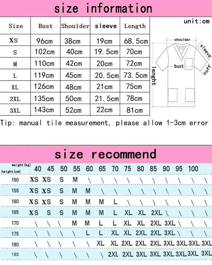 Medical Uniforms Men Scrub Top Long Sleeve Nursing Clothes V Neck Scrubs Cotton Doctor Costume Dentist Work Wear Vet Uniforms