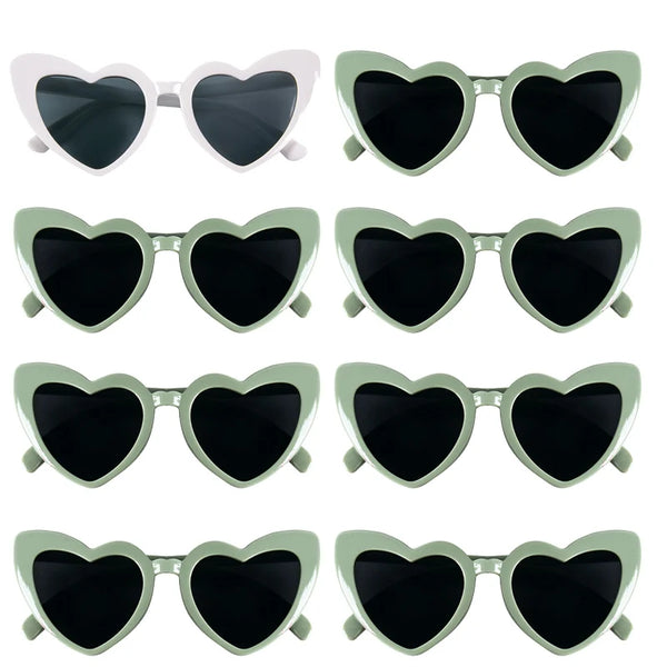 Hen Night Love Sunglasses Bachelorette Party Bridesmaid Gift Avocado Green Heart Shape Glasses Bridal Shower Wedding Supplies