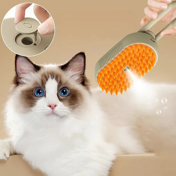 Pet Steam Brush Cat Dog Cleaning Steamy Spray Massage Beauty Comb 3 In 1 Hair Removal Pets Accessories