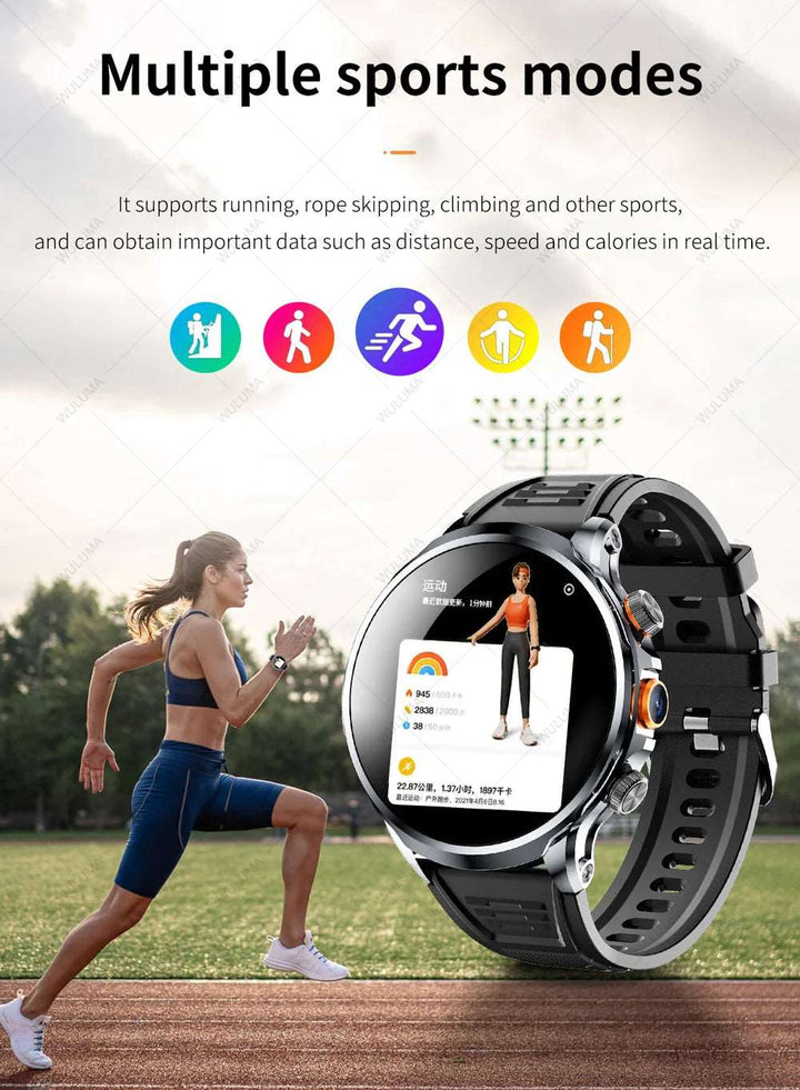 1.95-inch 3D 4G Network Smart Watch SIM Card Google Play Download APP Camera GPS WIFI NFC Call Android Men Women Smartwatch