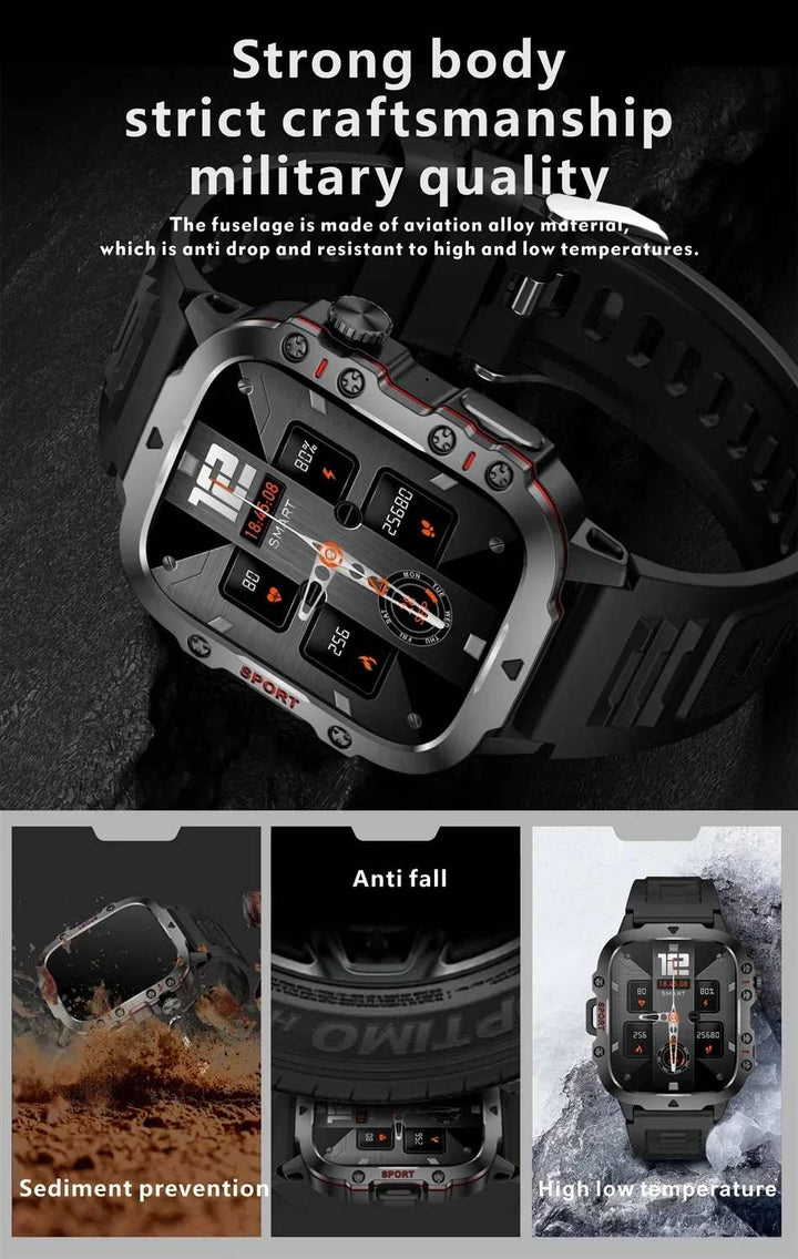 Fashion Smart Watch 1.96" Screen 420 MAh Bluetooth Call Voice Assistant Watch Sports Fitness 3TAM Waterproof Smartwatch For Men