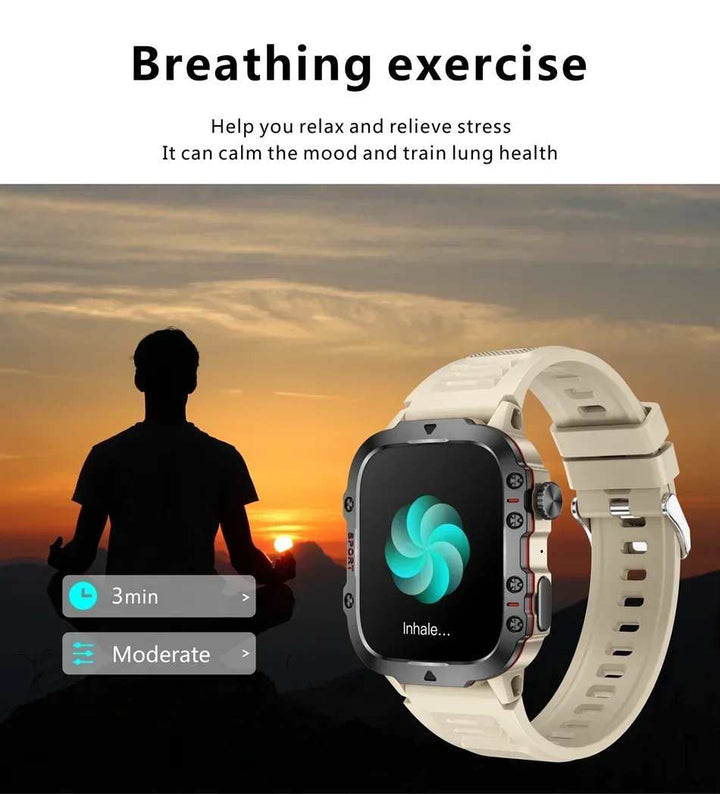 Fashion Smart Watch 1.96" Screen 420 MAh Bluetooth Call Voice Assistant Watch Sports Fitness 3TAM Waterproof Smartwatch For Men