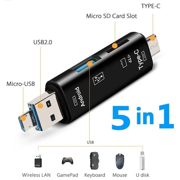 5 in 1 Multifunction Usb Memoryr OTG Card Reader Adapter
